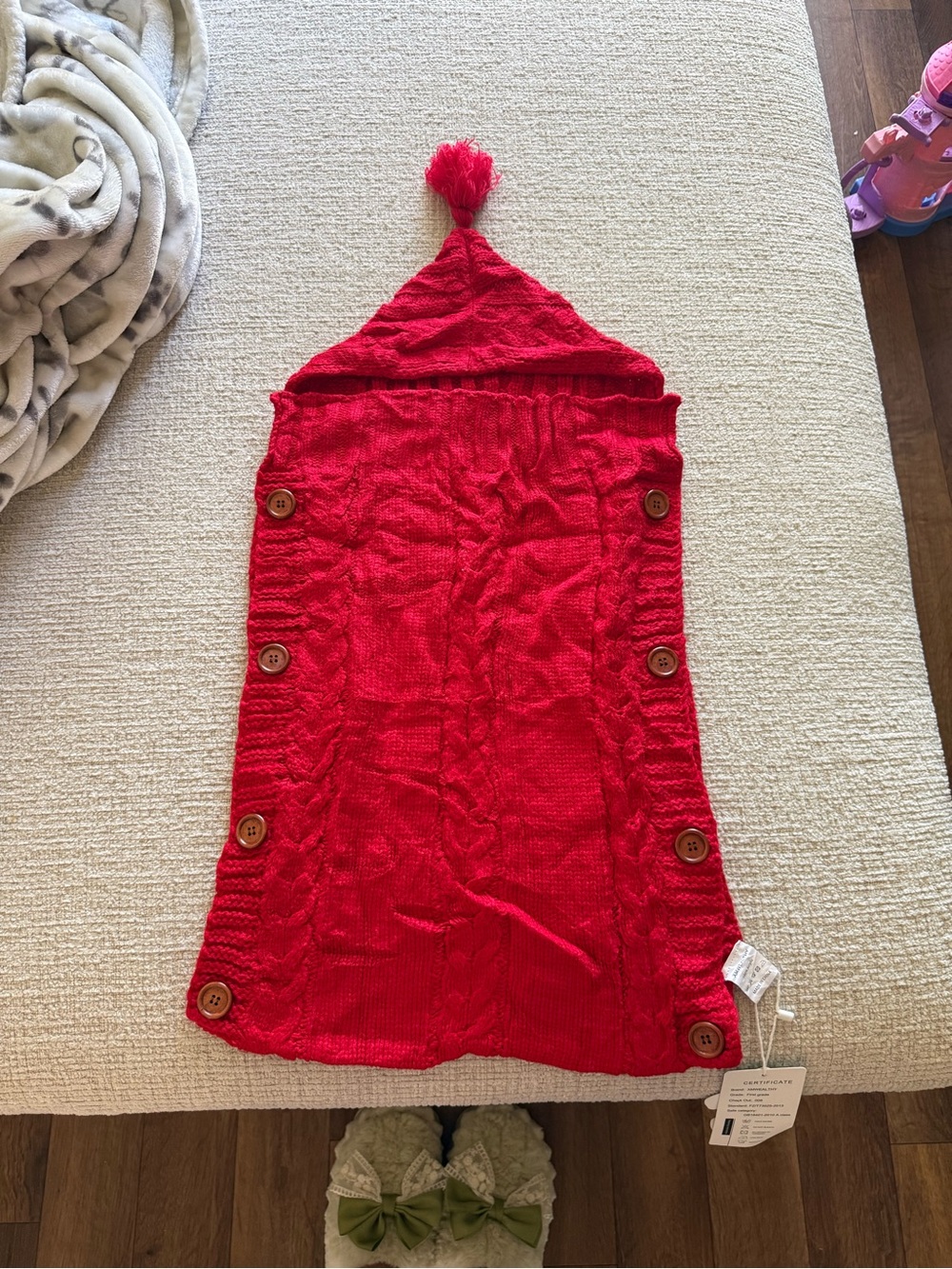 Red Kids Knit Sack